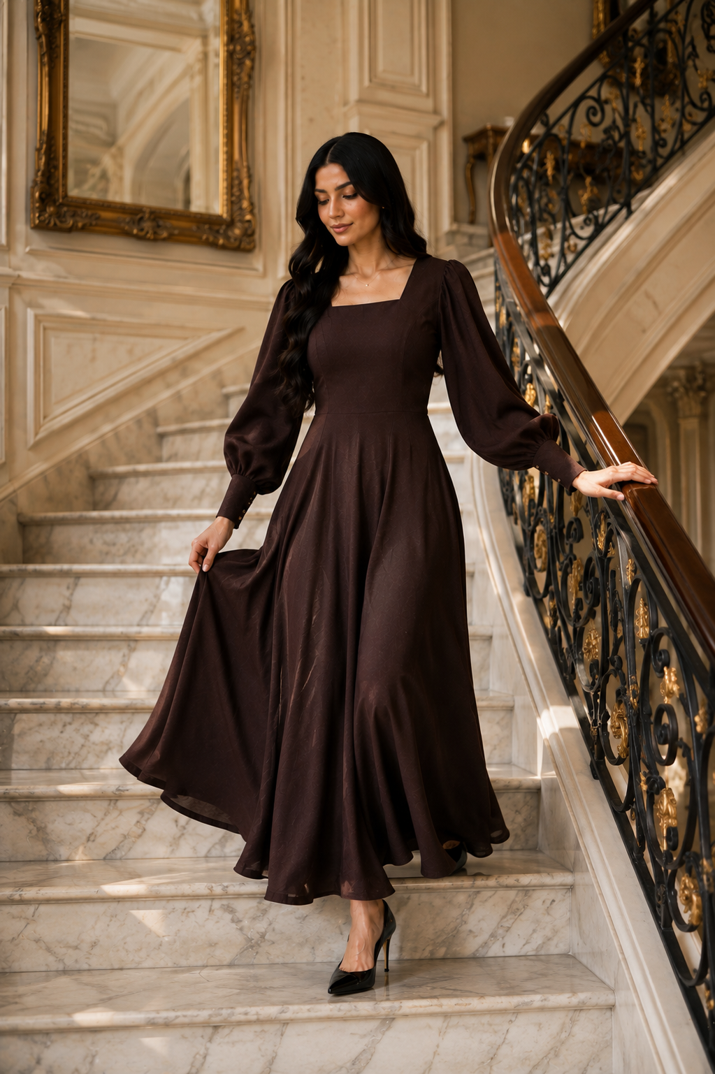 DARK BROWN MAXI